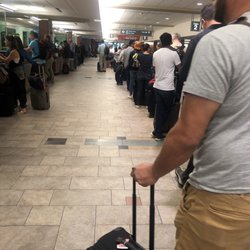 Hertz Rent A Car - This is the line of about 30 people waiting, we are 6th in line and we've been here 40min