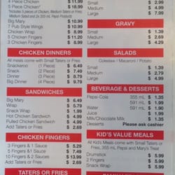 Mary Browns Famous Chicken and Taters - Menu
