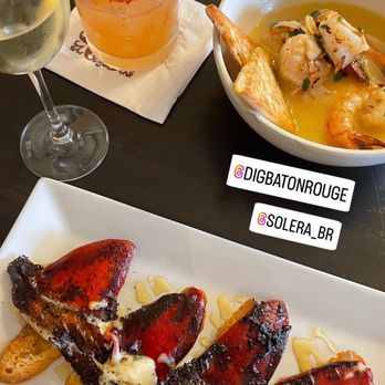 Solera Bar & Tasting Room - Sauteed shrimp and the piquillo peppers - Tapas Bars Near Me - Baton Rouge, Louisiana