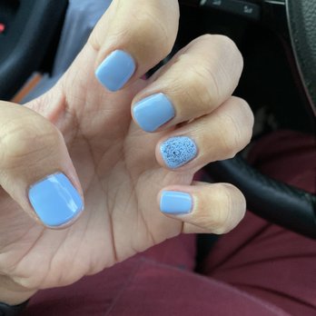 Golden Nails - Decided on blue since baby boy coming soon - Nail Salons Near Me - Honolulu, Hawaii