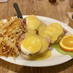 Eggs Benedict Combo. I went with ham on all three instead of the bacon, ham and sausage trio.