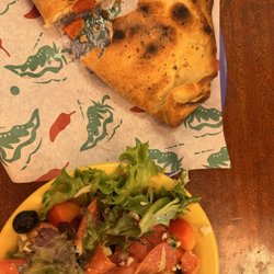 Trailblazer Pizza - Antipasto salad and calzone