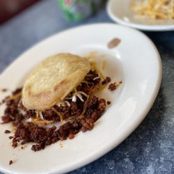 Cafe Lolita’s  - Gordita with chorizo, bean and cheese