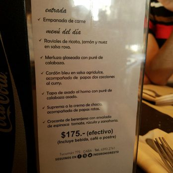 Negro Mío - Menu del día - Breakfast & Brunch Near Me - Buenos Aires, C