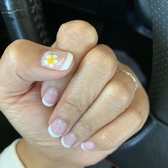 Victoria Nails Spa - French gel mani + Hawaiian flower design - Nail Salons Near Me - Phoenix, Arizona Victoria Nails Spa - French gel mani + Hawaiian flower design - Nail Salons Near Me - Phoenix, Arizona