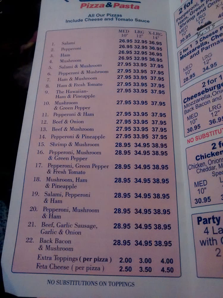 PERRY’S 2 FOR 1 PIZZA & PASTA Updated August 2024 5006 52 Avenue