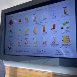Menu of drinks they offer. There's also a build your own menu.