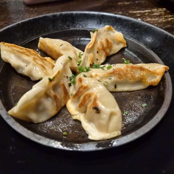 P.F. Chang's - Pork Dumplings, pan-fried, sauce was on the side (too spicy for the kids) - Asian Fusion Near Me - Rockaway, New Jersey P.F. Chang's - Pork Dumplings, pan-fried, sauce was on the side (too spicy for the kids) - Asian Fusion Near Me - Rockaway, New Jersey