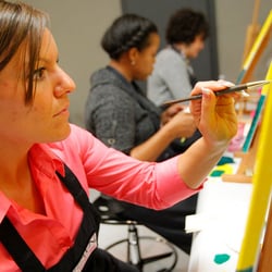 Brush Crushh - Start with a blank canvas. Add your favorite wine, some of your best friends, and leave with your own masterpiece!