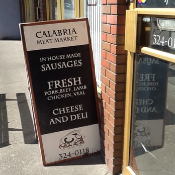 Calabria Meat Market - Sidewalk sign at entrance. - Meat Shops Near Me - Vancouver, British Columbia Calabria Meat Market - Sidewalk sign at entrance. - Meat Shops Near Me - Vancouver, British Columbia