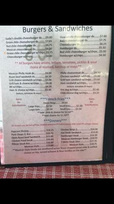 Menu photo 2 Sadies Frontier Restaurant Fort Sumner, NM