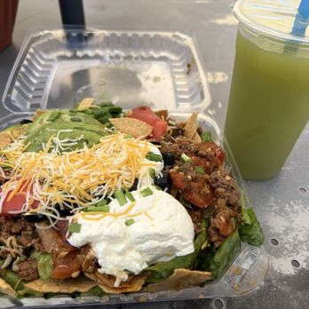 Salads 2k - Taco Salad, cucumber and lime aqua fresca - Wraps Near Me - Santa Fe Springs, California Salads 2k - Taco Salad, cucumber and lime aqua fresca - Wraps Near Me - Santa Fe Springs, California