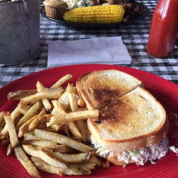 Jake's Roadhouse - Tuna melt with side fries. The best in town! - Barbeque Near Me - Monrovia, California
