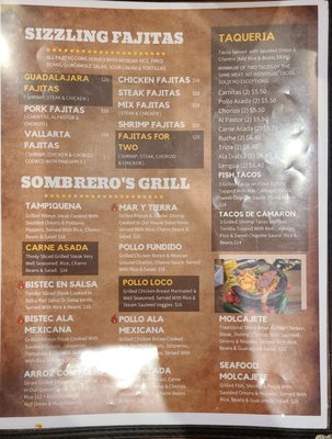 Menu photo 6 El Sombrero Mexican Grill Ocoee, FL