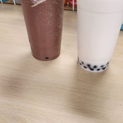 D&F Rolled Ice Cream - Chocolate and Lychee Bubble tea