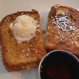 One slice of French toast on house-made bread. One slice of French toast on house-made bread.