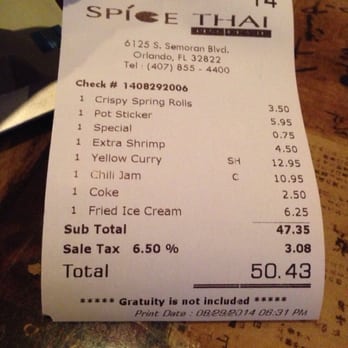 Spice Thai Restaurant - Good prices - Thai Near Me - Orlando, Florida