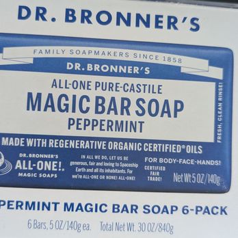 Dr. Bronner's Magic Soaps - Box of soaps we received last Christmas. - Cosmetics & Beauty Supply Near Me - Vista, California
