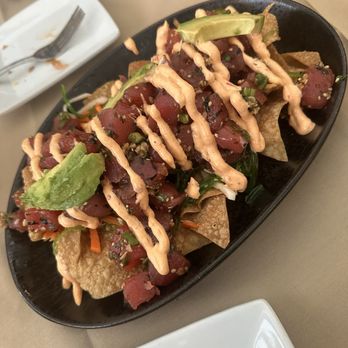 Robins Restaurant - Ahi nachos - New American Near Me - Cambria, California Robins Restaurant - Ahi nachos - New American Near Me - Cambria, California
