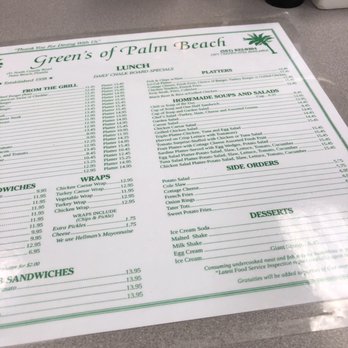 Green's Pharmacy Luncheonette - Menu 2 - Drugstores Near Me - Palm Beach, Florida Green's Pharmacy Luncheonette - Menu 2 - Drugstores Near Me - Palm Beach, Florida