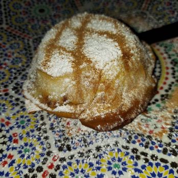 Casablanca - B'stilla: fillo dough, saffron chicken, almonds, eggs, baked & topped lightly w/ powdered sugar & cinnamon - Moroccan Near Me - Kailua, Hawaii