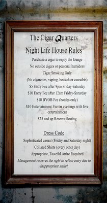 Menu photo 1 The Cigar Quarters Haines City, FL