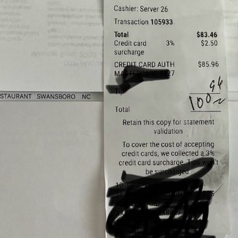 Boro Restaurant And Bar - See the signed copy pic in this review compared this credit card statement pic. It's only a few $$, but still needs an explanation. - Tapas Bars Near Me - Swansboro, North Carolina Boro Restaurant And Bar - See the signed copy pic in this review compared this credit card statement pic. It's only a few $$, but still needs an explanation. - Tapas Bars Near Me - Swansboro, North Carolina