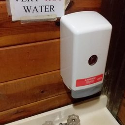 They're not kidding about that sign - the hot water in the restroom is H-O-T!!! You could make instant coffee with this! They're not kidding about that sign - the hot water in the restroom is H-O-T!!! You could make instant coffee with this!
