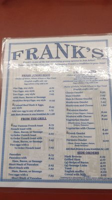 Menu photo 4 Frank's Restaurant Ann Arbor, MI