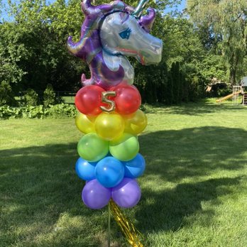 Chicago Balloon Delivery - Unicorn theme Birthday Balloon Pole - Party Supplies Near Me - Winfield, Illinois
