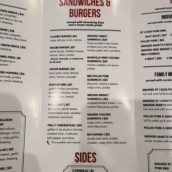 Malibu Grill & BBQ - Menu - Barbeque Near Me - San Jose, California