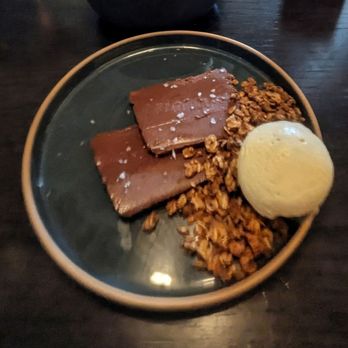 Pig and Tiger - Chocolate Marquee. A little sesame granola with ginger ice cream. - Taiwanese Near Me - Denver, Colorado Pig and Tiger - Chocolate Marquee. A little sesame granola with ginger ice cream. - Taiwanese Near Me - Denver, Colorado