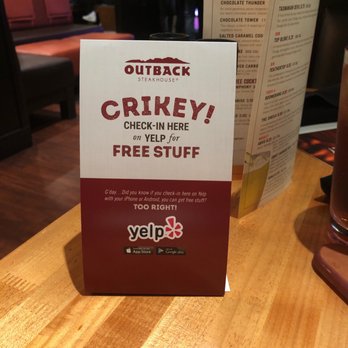 Outback Steakhouse - Free stuff when you check in - Steakhouses Near Me - Northridge, California Outback Steakhouse - Free stuff when you check in - Steakhouses Near Me - Northridge, California