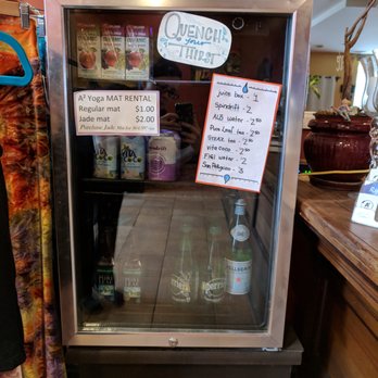 A2 Yoga - We sell water, coconut water, juice boxes and more near the Welcome Desk - Yoga Near Me - Ann Arbor, Michigan