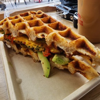 Equator Coffees - Veggie frittata with waffle - Coffee & Tea Near Me - Burlingame, California