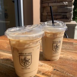 One was a pumpkin latte and the other a banana latte.
