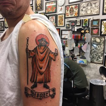 Salvation Gallery - By Nate. German town seal of my grandmothers hometown with her maiden name below. Nate got all the details exactly as I hoped. - Tattoo Near Me - Richmond, Virginia