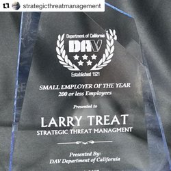 Strategic Threat Management - STM "Small Employer Of The Year" awarded by Department of California Disabled American Veterans (DAV)