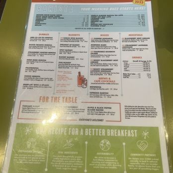 Snooze, an A.M. Eatery - Menu Back - Breakfast & Brunch Near Me - Orange, California