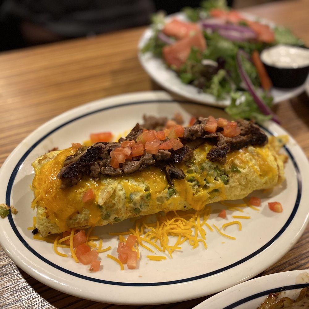 Big steak omelette
