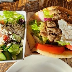 Anthony's Mediterranean Cuisine - Greek Salad and Chicken Gyro. So good!