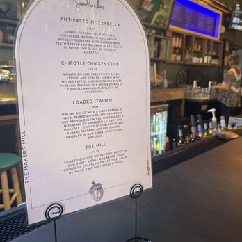 The Makers Mill - Sandwich Menu - Arts & Crafts Near Me - Somerset, Kentucky
