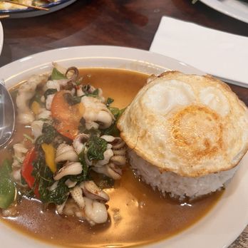 Just Thai - Thai kaprow with squid - Thai Near Me - Deerfield Beach, Florida