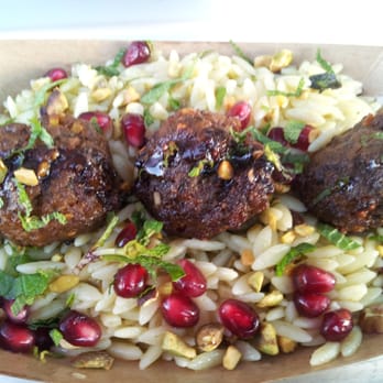 Whisk on Wheels - Argentine Meatballs and Orzo, with Pomegranate Seeds and some other good stuff... - Caterers Near Me Whisk on Wheels - Argentine Meatballs and Orzo, with Pomegranate Seeds and some other good stuff... - Caterers Near Me