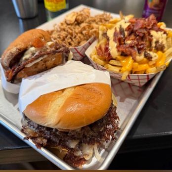 Americana - 2 burgers and loaded fries - Burgers Near Me - Bend, Oregon Americana - 2 burgers and loaded fries - Burgers Near Me - Bend, Oregon