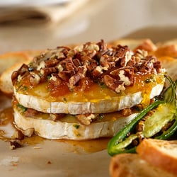 Pampered Chef with Vicki - Baked Brie with Pepper Jelly and Pecans.