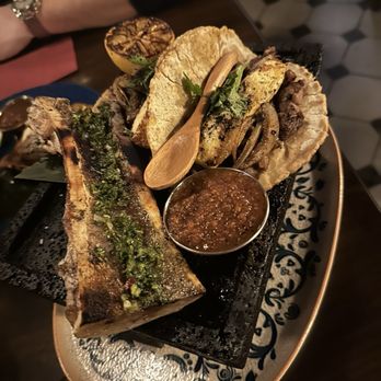 Revolucion - Rib eye steak tacos with bone marrow - Cocktail Bars Near Me - Geneva, Illinois