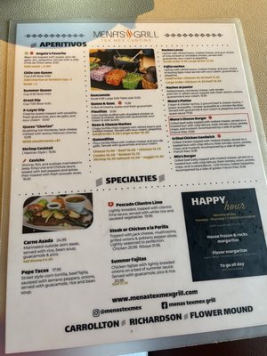 Menu photo 1 Mena's Tex-Mex Grill Cantina Richardson, TX Menu photo 1 Mena's Tex-Mex Grill Cantina Richardson, TX