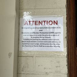 St Stephen Catholic Church - No ICE