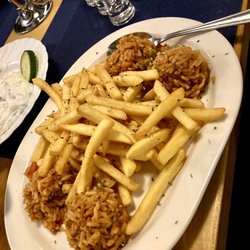 Santorini - Pommes und Reis zur Zeus Platte